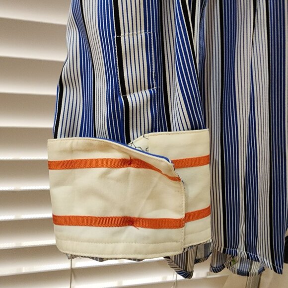 Robert Graham X Long Sleeve Flip Cuff Shirt Striped Blue XL - Picture 3 of 6